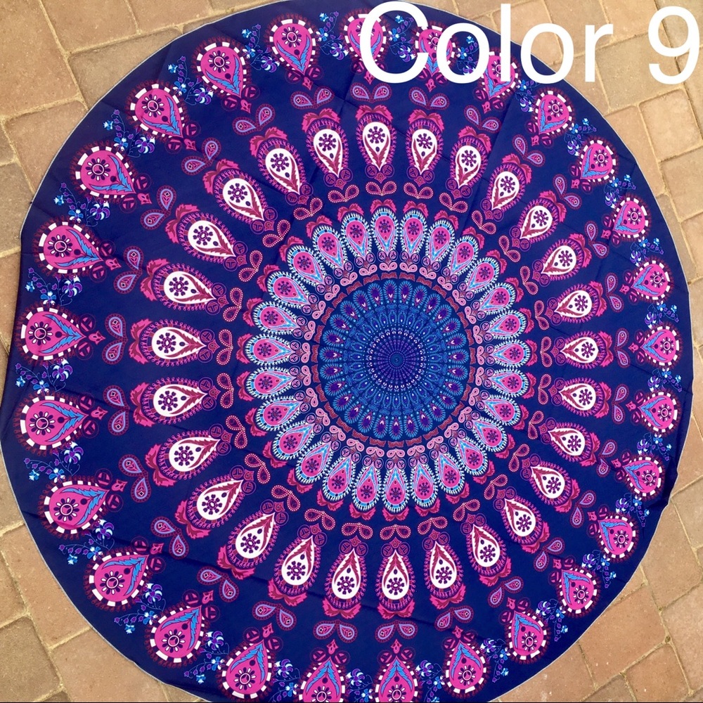 Round Bohemian Summer Circle Beach Sun Blanket NWT - Picture 7 of 8